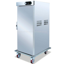 Equipamento de cozinha de hotel de aço inoxidável 2 portas armário elétrico móvel aquecedor de alimentos carrinho