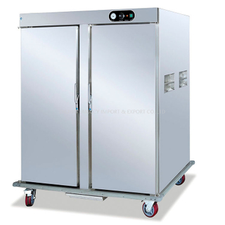 Aquecedor de alimentos elétrico móvel para equipamentos de cozinha para hotel carrinho com duas portas