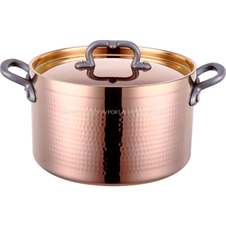 Panela de martelar de cobre de três camadas comercial de boa qualidade disponível para fogão de indução