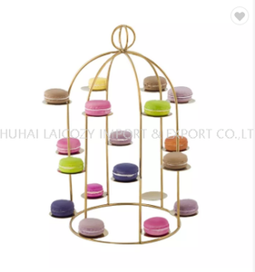 Suporte de bolo buffet de hotel suporte de aço inoxidável dourado para lanches Macarons 