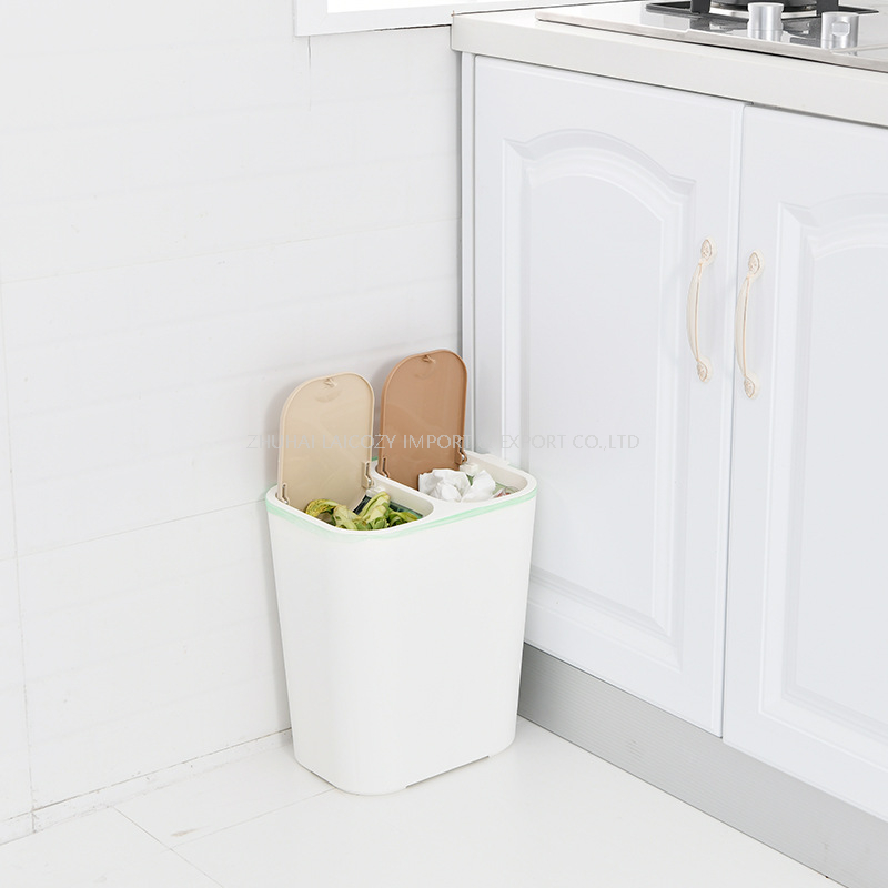 Caixote de lixo do quarto Banheiro Plástico classificado Caixote do lixo  Cozinha Separação Seca e Molhada Imprensa Lata de lixo do fabricante da  China - LAICOZY hotel supply