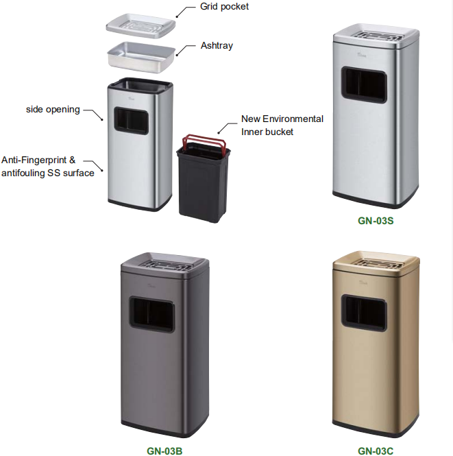 Lixeira de a&ccedil;o inoxid&aacute;vel 20L 