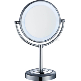Espelho de aumento de maquiagem para banheiro cosmético iluminado por LED