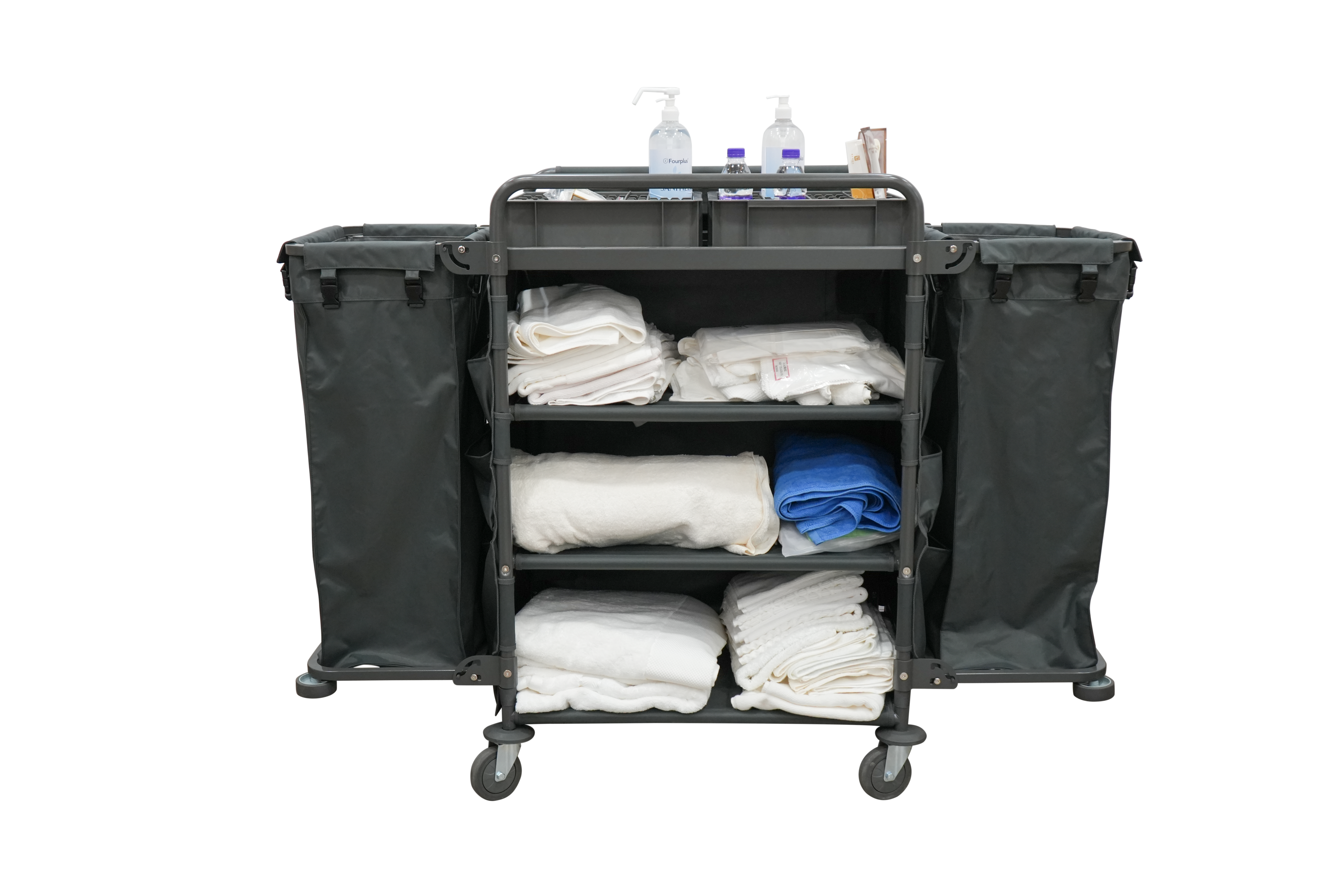 carrinho de limpeza de quarto de hotel